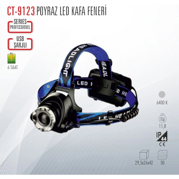 Cata CT-9123 Poyraz Led Kafa Feneri ürün görseli 1