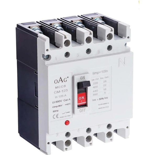 Ues Oag 200A (Tse) 25KA 4 Kutuplu Kompakt Şalter Sabit Tip ürün görseli 1