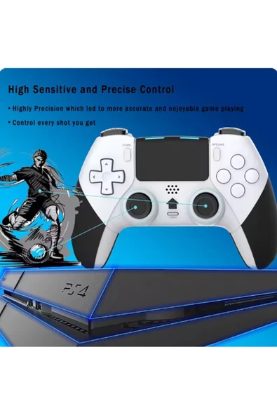P4 Plus Bluetooth Titreşimli Ps4/ps5 Uyumlu Pc Telefon Joystick Kablosuz Oyun Kolu Siyah - Resim 3