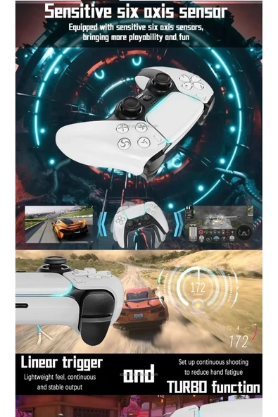 P4 Plus Bluetooth Titreşimli Ps4/ps5 Uyumlu Pc Telefon Joystick Kablosuz Oyun Kolu - Resim 5