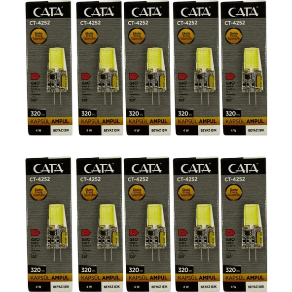 Cata CT-4252 4W G4 12V Kapsül Ampul Beyaz 10 Adet ürün görseli 1