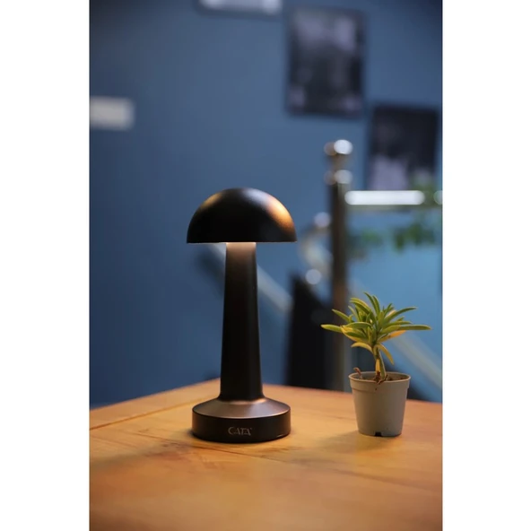 Cata 3 Işık Renkli Şarjlı Dim Edilebilir Masa Lambası Siyah Kasa Ct-8428. - Resim 4