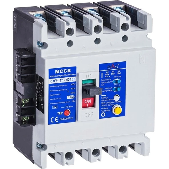 Ues Oag 315a (Tse) 50ka 4 Kutuplu Yangın Korumalı Kompakt Şalter ürün görseli 1