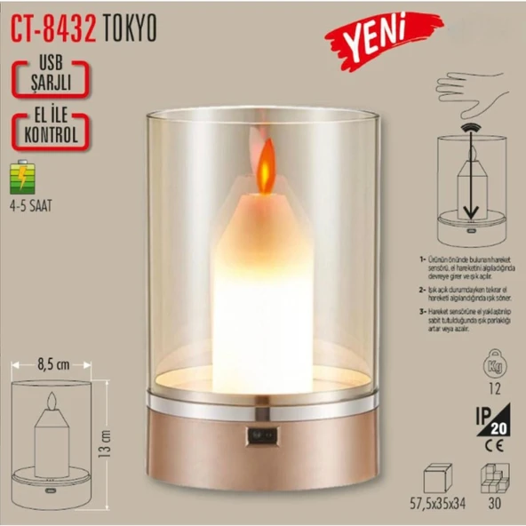 Cata CT-8432 Tokyo Şarjlı Masa Lambası ürün görseli 1