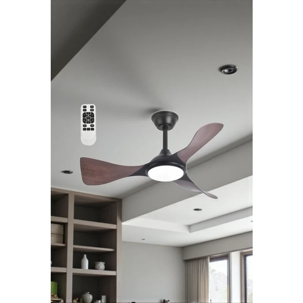 Cata CT-3002 Bern Ledli Tavan Vantilatörü Ahşap Görünüm - Resim 3