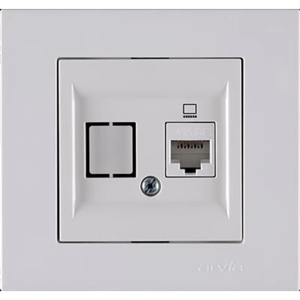 Arvia Karen Beyaz Cat6 Data Prizi Çerçevesiz ürün görseli 1