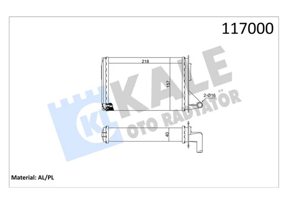Tofas Kalorıfer Radyatoru Fiat Uno 1.4 70 60 (2 Sira Al+pl) - Kale 1783852al ürün görseli 1