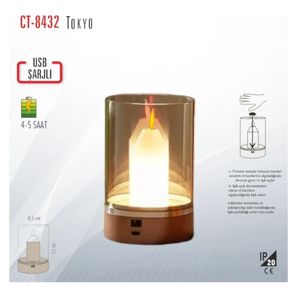 Cata CT-8432 Tokyo Şarjlı Masa Lambası ürün görseli 1