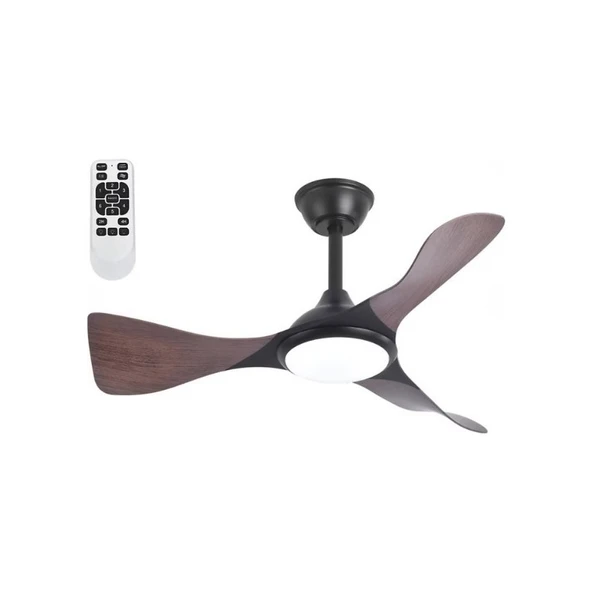 Huzur Elektrik Kumandalı 3 Kanatlı Ledli Tavan Vantilatörü Ahşap Renk CT-3002 ürün görseli 1