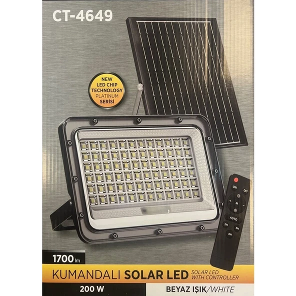 Cata 200W Solar Led Projektör Ct-4649 Cata - Resim 2