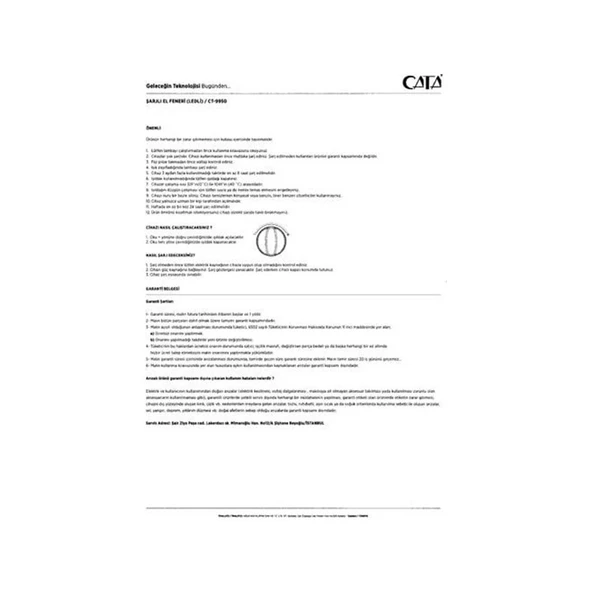 Cata CT-9950 Abant Gemici Feneri Dimmerli - Resim 5