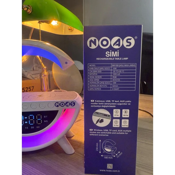 Noas Aybekon Elektrik Şarjlı Masa Lambası YL86-1240-RGB - Resim 4