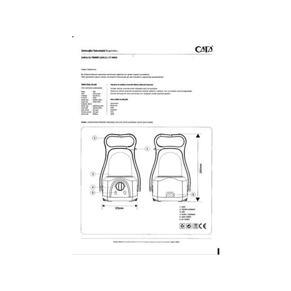 Cata CT-9950 Abant Gemici Feneri Dimmerli - Resim 4