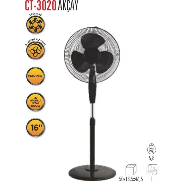 Cata Ct-3020 Akçay Ayakli Vantilatör - Resim 2