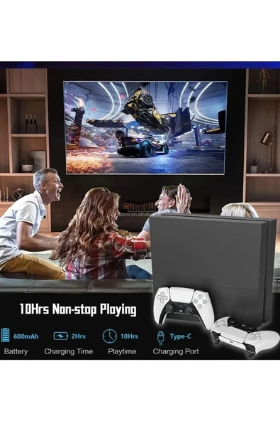 P4 Plus Bluetooth Titreşimli Ps4/ps5 Uyumlu Pc Telefon Joystick Kablosuz Oyun Kolu Siyah - Resim 2