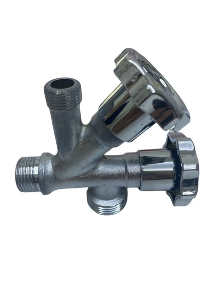 Dual Çiftli Çatallı Çamaşır Makinesi Ara Taharet Musluk Ara Musluk - Resim 2