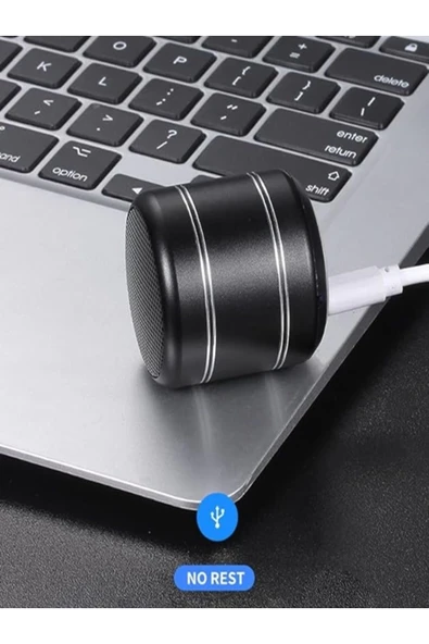 Mini Alüminyum Tws Kablosuz Bluetooth Hoparlör – Yuvarlak Metal Tasarım, Yüksek Bas Ve Taşınabilir Özellikler - Resim 2