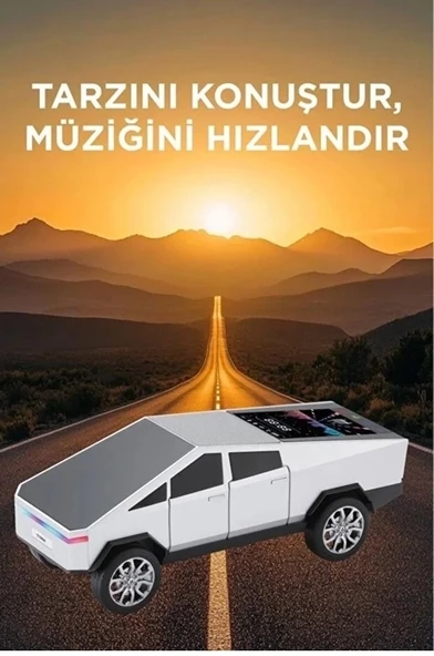 D68 Cyber Model Araba Tasarımlı Bluetooth Hoparlör 15w Güçlü Ses Rgb Led /tws/usb Beyaz - Resim 3