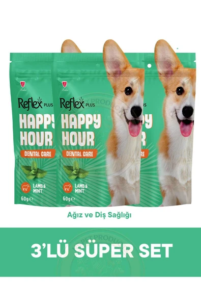 Happy Hour Dental Care Ağız ve Diş Bakımı için Destekleyici Köpek Ödül Maması 3lü Fırsat 3x60 ürün görseli 1