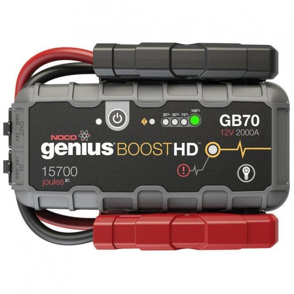 NOCO Genius GB70 12V 2000Amp Ultrasafe Lityum Akü Takviye + Powerbank + Led Lamba - 8