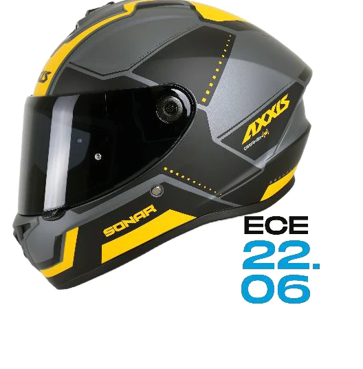 FULLFACE KASK Beden: L / AXXIS DRAKEN S SONAR C3 MATT YELLOW ürün görseli 1