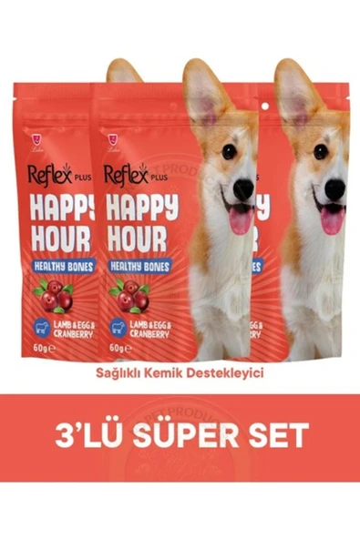 Happy Hour Healthy Bones - Kemikler Için Destekleyici Köpek Ödül Maması 3lü Fırsat 3X60GR - Resim 4