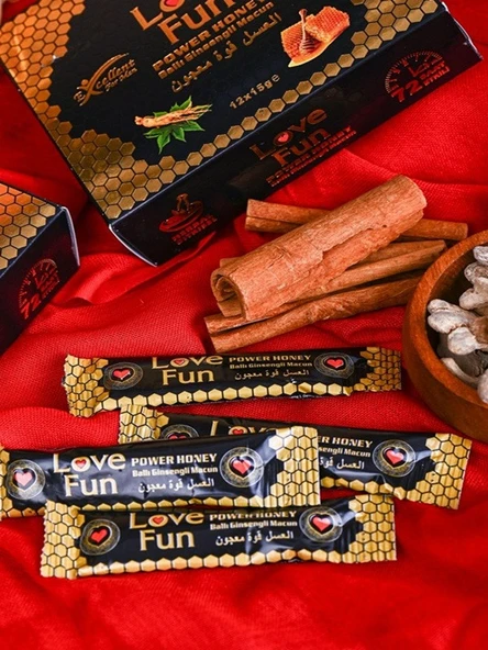 Love Fun Power Honey Ballı Gınseng Macun 15 gr (12 Adet) - Resim 2