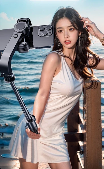 Entegre Tripod ve Uzaktan Kumandalı, Çok Fonksiyonlu Taşınabilir Telefon Tutucu - Resim 2