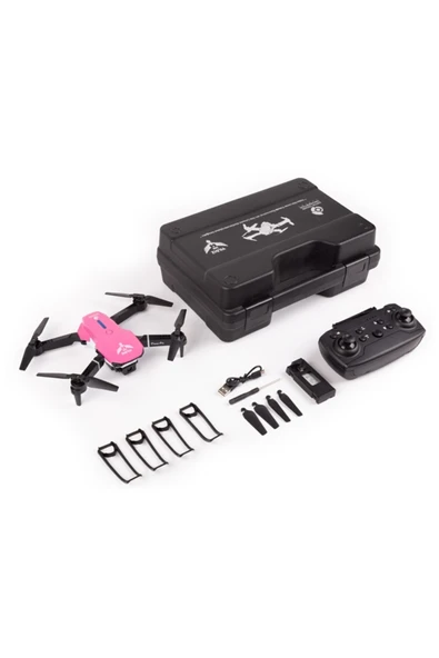 Yıldız İHA İlk Dronum, Katlanır Çift Kameralı Tek Tuşla Iniş Kalkış Başlangıç Drone Modeli (PEMBE) - Resim 8