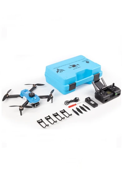 Yıldız İHA HEKİ SkyMaster Fırçasız Motor, Çift Kameralı Engel Sensörlü Hobi Dronu (Mavi, 2 Bataryalı) - Resim 2