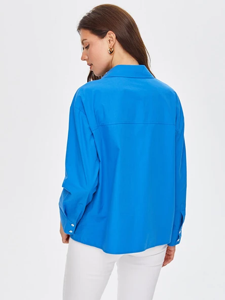 Zincir Şerit Detaylı Poplin Gömlek Faik Sönmez - Resim 4