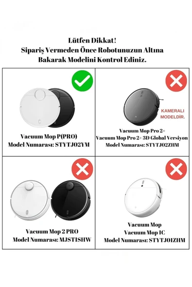 Rovexa Mi Robot Vacuum MopP STYJ02YM Uyumlu 5 Parça Set - Resim 5