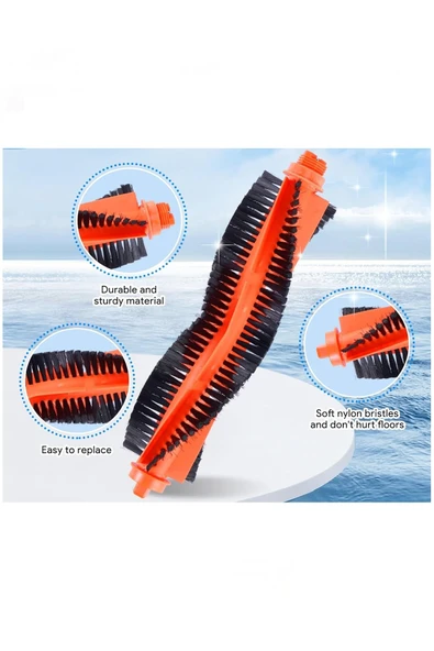 Rovexa Xiaomi Robot Vacuum Mop 2S Uyumlu 5 Parça Siyah Yan Fırçalı Set - Resim 2