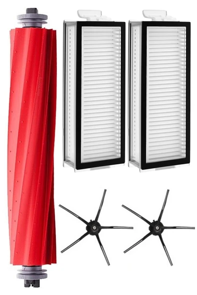 Rovexa Roborock Q7 Max & Q7 Max Plus Uyumlu 5 Parça Siyah Yan Fırçalı Set ürün görseli 1