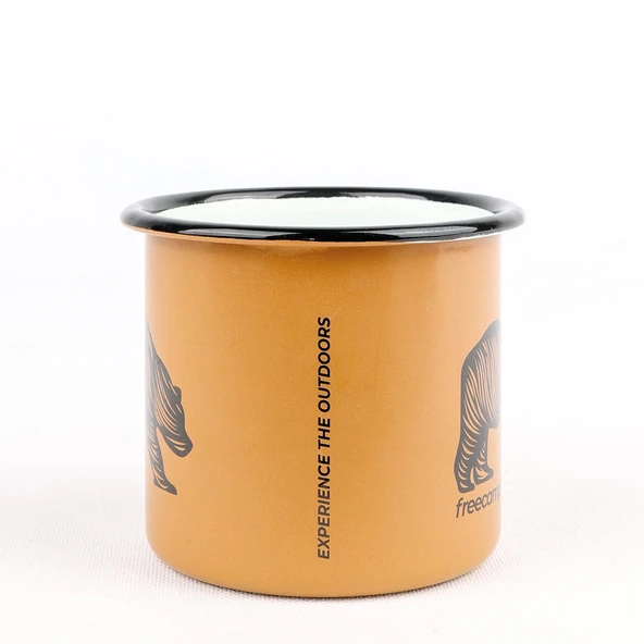 FreeCamp Campers Emaye Mug 350ml-BEJ - Resim 3