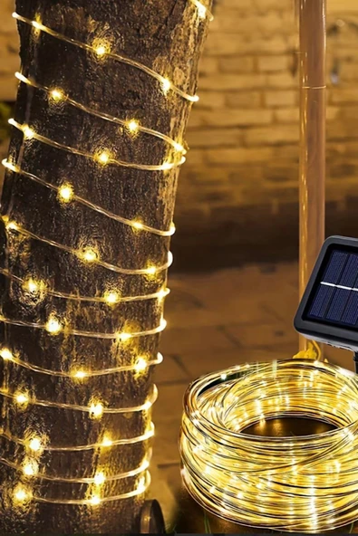 MAGICLEDCORNER Solar Tüp Hortum Led 10 Metre Bahçe Aydınlatma - Resim 3