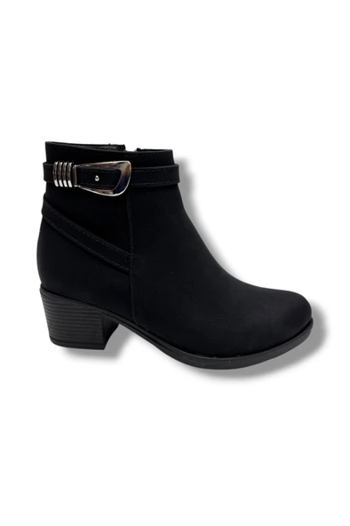 Cakgo 703-26 Yağlı Deri Trend Fashion Tokalı Fermuarlı Topuklu Kadın Bot - Resim 5