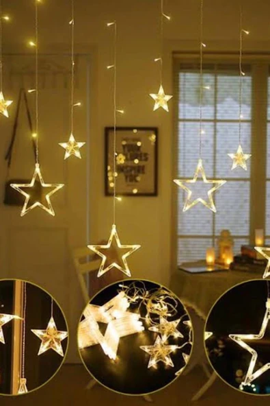 MAGICLEDCORNER Yıldız Perde Led Işık 2.5 Metre - Resim 3