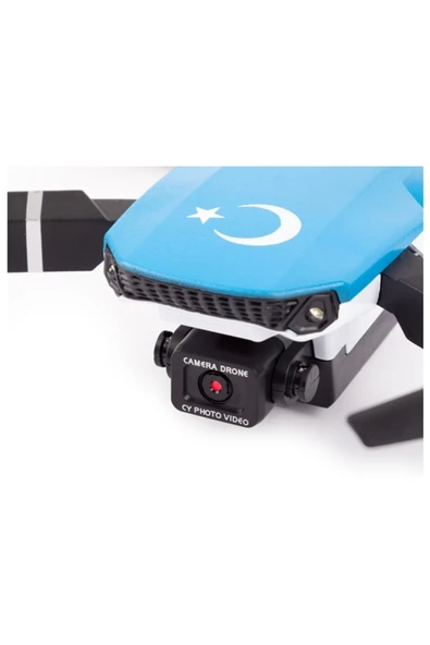 Yıldız İHA İlk Dronum, Katlanır Çift Kameralı Tek Tuşla Iniş Kalkış Başlangıç Drone Modeli (MAVİ) - Resim 7