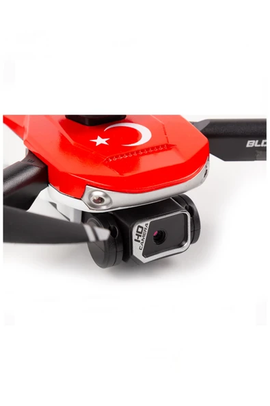 Yıldız İHA HEKİ SkyMaster Fırçasız Motor, Çift Kameralı Engel Sensörlü Hobi Dronu (Kırmızı, 3 Bataryalı) - Resim 4