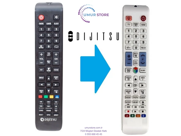 Dijitsu DJT55SH 4K Android Smart Led Televizyon Kumandası-Beyaz ürün görseli 1