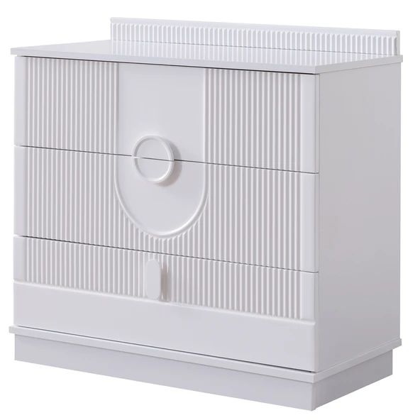 Venüs Çocuk Odası Takımı, Venüs Büyüyen Beşik, Vira 4 Kapaklı Kitaplıklı Dolap, Şifonyer - Beyaz - Resim 6