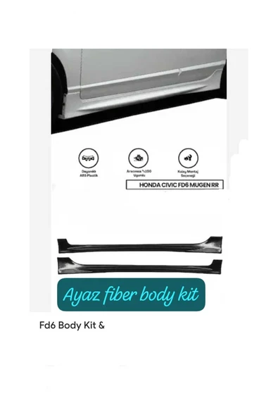 AYAZ FİBER GARAJ HONDA CİVİC FD6 YAN MARŞPİYEL Fiber Boyasız ürün görseli 1