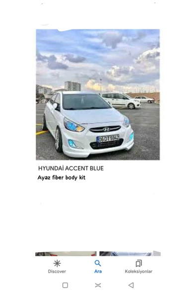 AYAZ FİBER GARAJ HYUNDAİ ACCENT BULE ÖN EK FİBER BOYASIZ ürün görseli 1