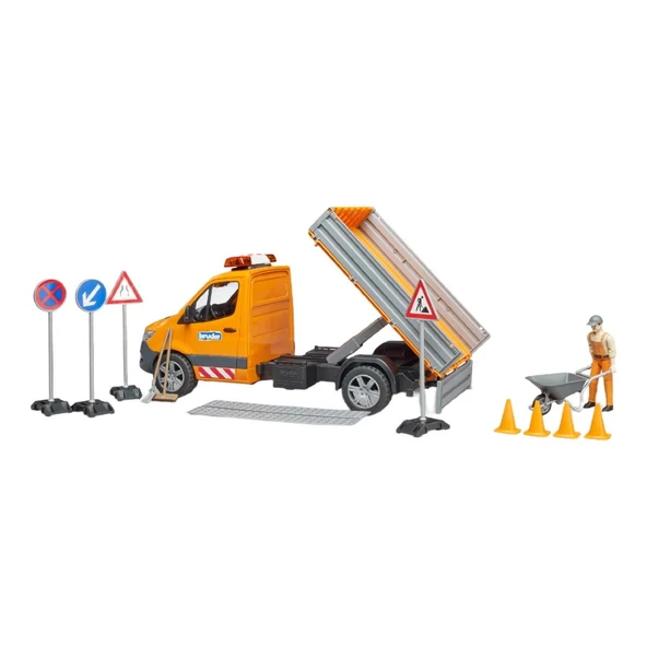 Bruder Sesli Işıklı MB Sprinter Yol Bakım Aracı Ve Elemanı - Resim 3