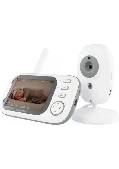 LCD Ekranlı Gece Görüşlü Bebek Monitörü Bebek Izleme Kamerası Oda Sıcaklığı Kontrollü 8 Ninnili Blic BLM35 ürün görseli 1