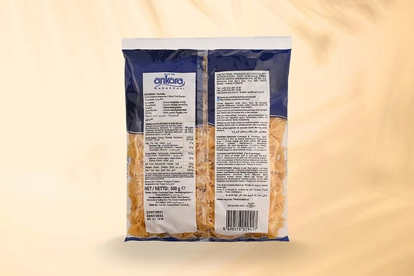 Nuh'un Ankara Kelebek Makarna 500 Gr x 10 Paket - Resim 2