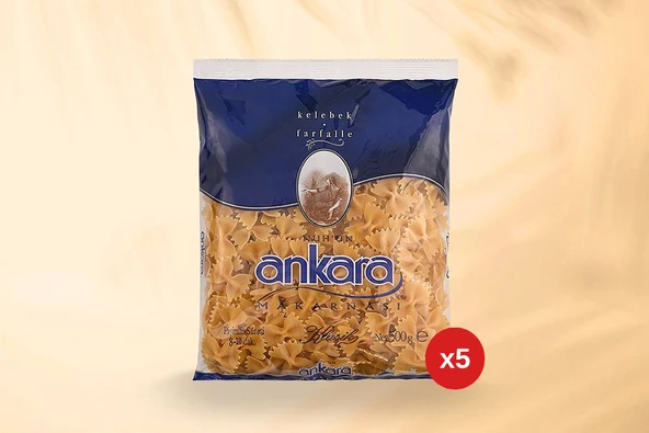 Nuh'un Ankara Kelebek Makarna 500 Gr x 5 Paket ürün görseli 1