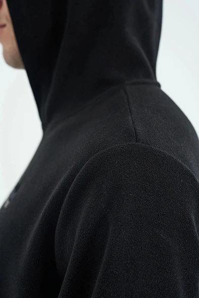 Tommy Life  Erkek Kapşonlu Sweat Siyah ART-88301 - Resim 4