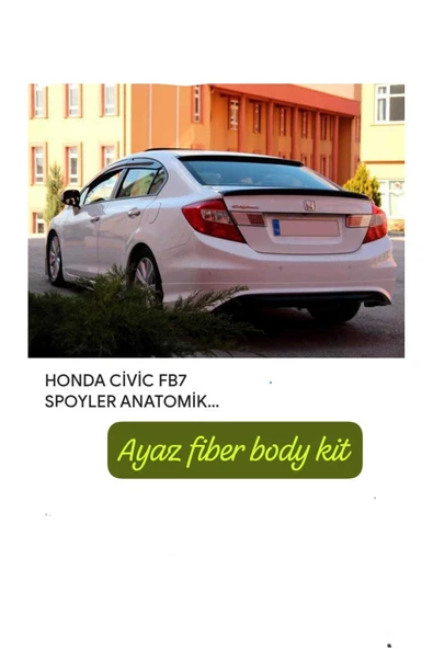 AYAZ FİBER GARAJ HONDA CİVİC FB7 ANATOMİK SPOİLER FİBER BOYASIZ ürün görseli 1